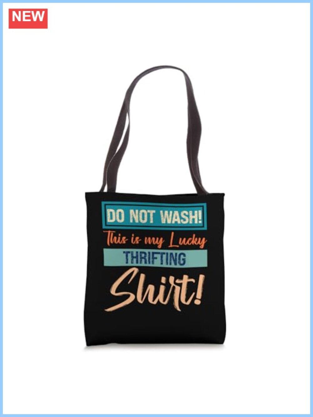 Funny Lucky Thrifting Tote Bag Polyester Canvas 16 inch